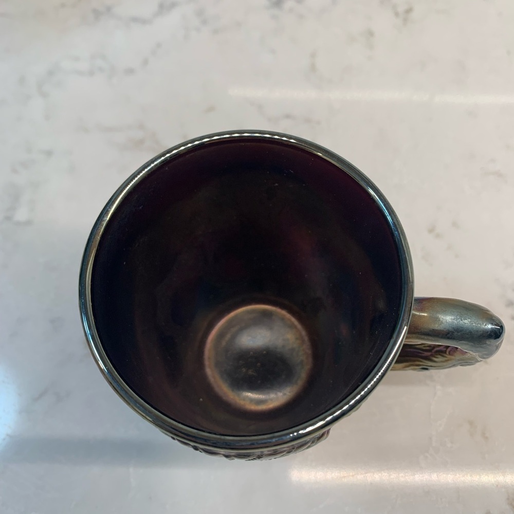 Vintage Dungan Iridescent Carnival Shell Design Glass Mug​ - Picture 5 of 9